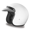 Mens Motorcycle Biker Daytona cruiser White Shiny Open Face Nylon strap Helmet