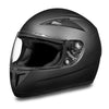 Mens Motorcycle Riding Dull Blk Dot approved Daytona Shadow Full Face Helmet