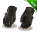 Motorcycle Ladies Soft Blk leather guantlet gloves with gel palm