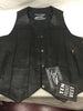 Men's 10 Pocket Real Leather vest with side laces & 2 Gun pockets