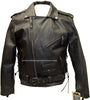 Men's Motorcycle Side lace police style leather jacket Live to ride embossed back