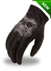 Men's Motorcycle butter soft gel palm reflective skull leather gloves