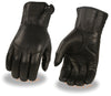 Motorcycle Men's butter soft long leather gloves with side set zipper cuff Lined