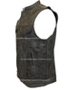 Men's Distressed Grey Son of Anarcy Patch holder Leather Vest Premium Soft Leather