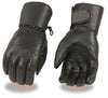 Motorcycle Men's Long soft leather waterproof guantlet gloves with cinch wrist