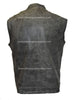 Men's Distressed Grey Son of Anarcy Patch holder Leather Vest Premium Soft Leather