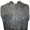 Men's Distressed Grey Son of Anarcy Patch holder Leather Vest Premium Soft Leather