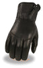 Motorcycle Men's butter soft long leather gloves with side set zipper cuff Lined