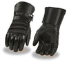 Motorcycle Men's Long soft leather raincover gloves with zipper thermal lined