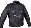 Men's Motorcycle Front Back Reflective Skull Leather jacket