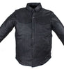 Men's Blk Motorcycle Leather Shirt with 2 chest pockets
