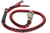 Motorcycle 42" Red & Blk Braided Biker old school get back Leather whip