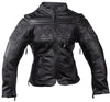 Women's Motorcycle Skull Scooter Leather jacket W/2 Gun Pockets inside