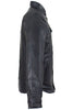 Men's Blk Motorcycle Leather Shirt with 2 chest pockets