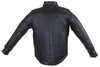 Men's Blk Motorcycle Leather Shirt with 2 chest pockets
