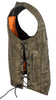 WOMEN'S MOTORCYCLE 7 POCKET DISTRESSED LEATHER VEST W/2 GUN POCKETS.