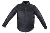 Men's Blk Motorcycle Leather Shirt with 2 chest pockets