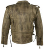 MEN'S MOTORCYCLE CLASSIC POLICE DISTRESSED STYLE WITH LACES