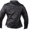 Women's Motorcycle Skull Scooter Leather jacket W/2 Gun Pockets inside