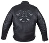 Men's Motorcycle Front Back Reflective Skull Leather jacket