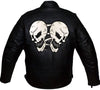 Men's Motorcycle Front Back Reflective Skull Leather jacket