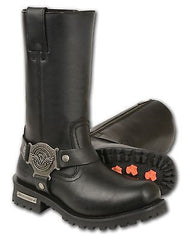 WOMEN'S MOTORCYCLE GENUINE LEATHER 11 INCH WATERPROOF SQUARE TOE BOOT