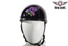 MOTORCYCLE WOMEN'S GLOSS PURPLE ROSE DESIGN GRAPHIC NOT DOT APROV GREAT QUALITY 