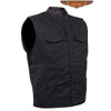 Men's Son of anarcy blk denim motorcycle vest with 2 Gun pockets inside 