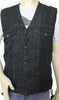 MEN'S BLACK DENIM MOTORCYCLE MOTORBIKE VEST WITH SIDE LACES 