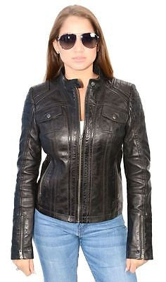 WOMEN'S RACER SHORT W/FOUR EXTERIOR POCKETS SEXY LOOK VERY SOFT REAL L Leather Place WOMEN'S RACER SHORT W/FOUR EXTERIOR POCKETS SEXY LOOK VERY SOFT REAL L Leather Place
