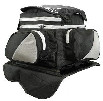 MAGNETIC MOTORCYCLE TANK BAG WITH MAP WINDOW ON TOP HEAVY DUTY MAGNETS NEW 