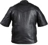 Men's Riding Son of anarcy Light weight half sleeve leather shirt 