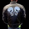 MEN'S MOTORCYCLE SKULL TEXTILE MESH JACKET WITH ARMORS/PADS INSIDE ZIPOUTLINER 