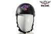 MOTORCYCLE WOMEN'S FLATBLK PURPL ROSE DESIGN GRAPHIC NOT DOT APROV GREAT QUALITY 