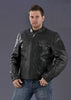 MEN'S MOTORCYCLE REFLECTIVE SKULL LEATHER JACKET WITH WINGS 