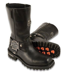 MEN'S MOTORCYCLE GENUINE LEATHER 11 INCH WATERPROOF SQUARE TOE BOOT