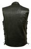 MEN'S MOTORCYLE RIDERS SON OF ANARCHY LEATHER VEST 2 GUN POCKETS WITH SIDE LACES 