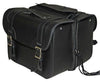 Slanted Motorcycle Saddlebag with Buckles Waterproof Luggage Set in Black 2 PC 