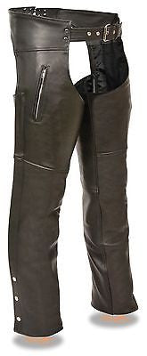 MEN'S MOTORYCLE ZIPPERED THGH POCKETS CHAP VERY SOFT LEATHER CHEAP PRICE 