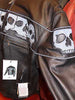 Men's Biker riding reflective skull leather jacket with 2 Gun pockets 