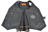 Men's Motorcycle Riding Distressed Grey 10 pocket leather vest single panel back 