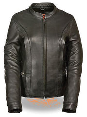 WOMEN'S MOTORCYCLE SCOTTER VENTED W/BACK STRETCH JACKET W/2 GUN POCKETS