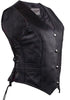 WOMEN'S MOTORCYCLE CLASSIC BRAIDED BIKER VEST WITH LACES & 2 GUN POCKETS INSIDE 