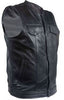 Men's Motorcycle Son Of Anarcy Leather Collarless vest with 2 Gun pockets inside 