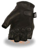 MEN'S FINGERLESS W/HARD CARBON KNUCKLES & GEL PALM VERY SOFT KNOCK OUT GLOVE 