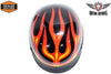 MOTORCYCLE BRAND NEW 200 DOT SERIES HALF HELMET WITH FLAME GRAPHIC GREAT PRICE 