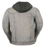 MEN'S CLASSIC SCOOTER GENUINE GREY LEATHER JACKET TWO CHEST POCKETS WITH HUDDY 