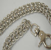 MOTORCYCLE BIKERS SILVER METAL LONG WALLET CHAIN 21 INCHES WITH KEY RING NEW 