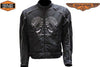 MEN'S MOTORCYCLE SKULL TEXTILE MESH JACKET WITH ARMORS/PADS INSIDE ZIPOUTLINER 