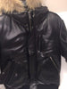 MEN'S ORIGINAL GOOSE DOWN BOMER LEATHER JACKET WITH REMOVABLE HOOD BUTTER SOFT 
